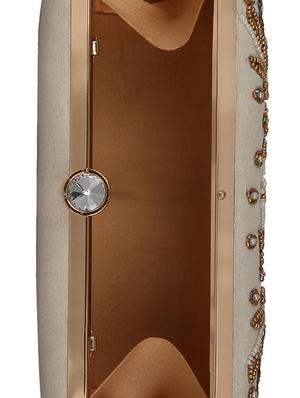 white faux silk box clutch - 16764066 - Standard Image - 3