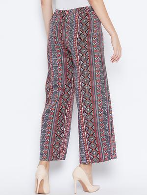 high rise abstract print trouser - 16764346 - Standard Image - 3
