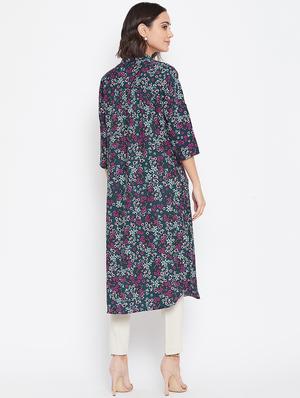 roll up sleeved floral tunic - 16764564 - Standard Image - 3