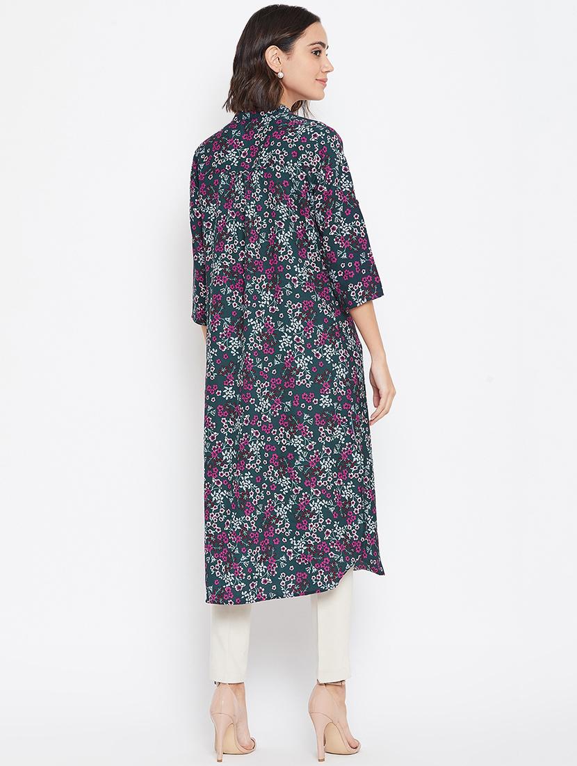 roll up sleeved floral tunic - 16764564 - Zoom Image - 3