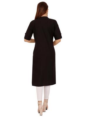solid straight kurta - 16764578 - Standard Image - 3