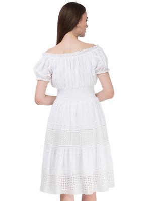 off shoulder ruched a-line dress - 16764671 - Standard Image - 3