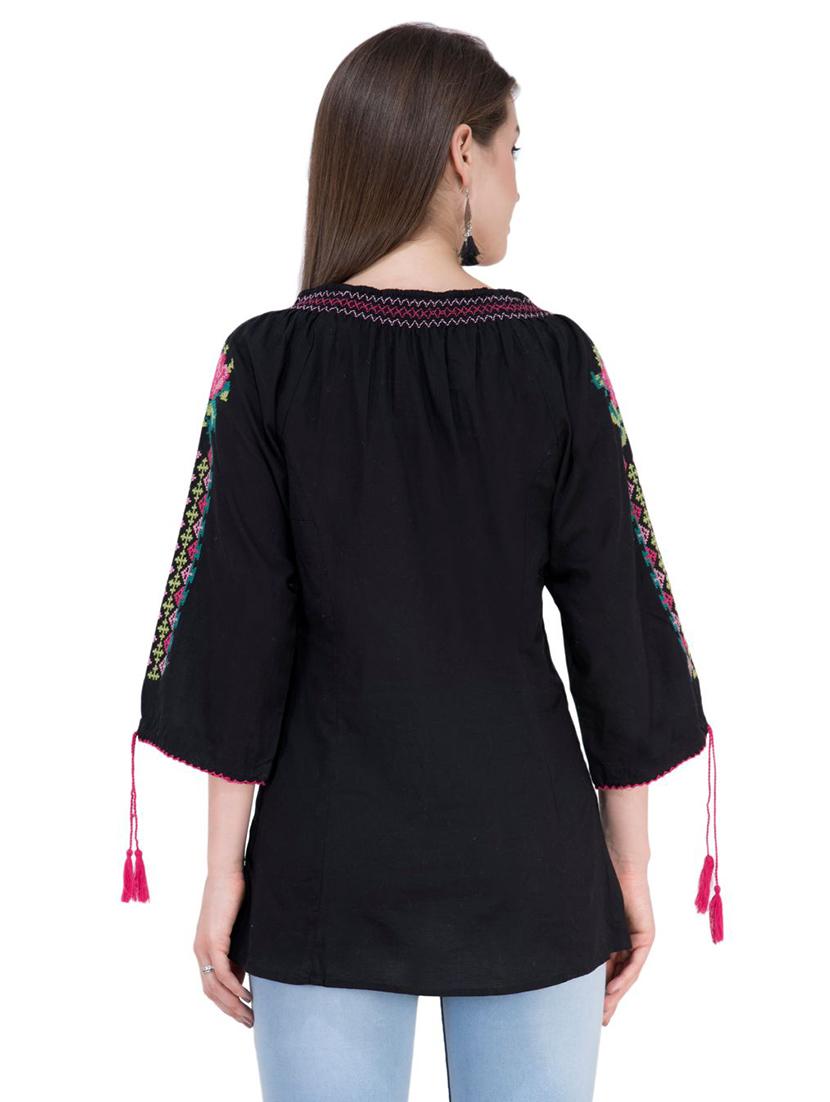 tie knot embroidered tunic - 16764678 - Zoom Image - 3