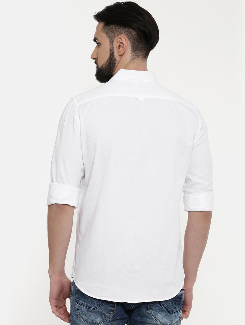 white solid casual shirt - 16765531 - Zoom Image - 3