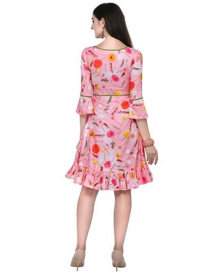 pleated hem floral a-line dress - 16765779 - Standard Image - 3