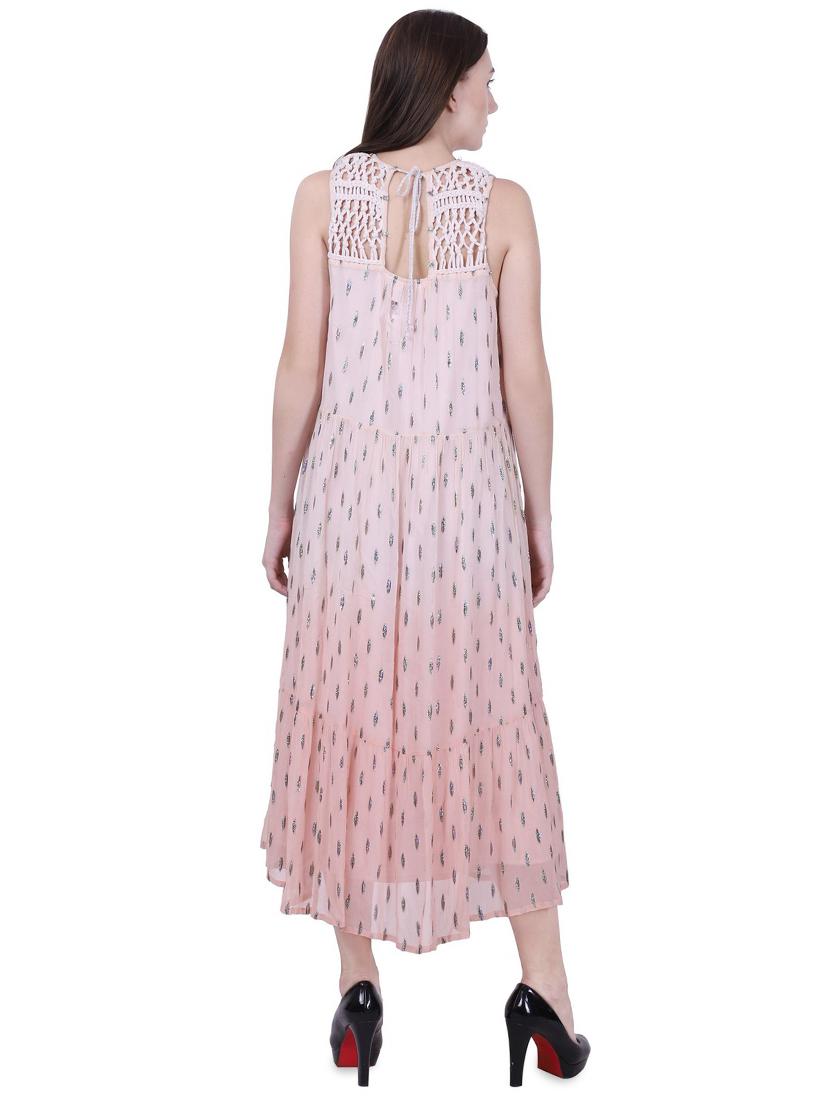 lace insert embellished flared dress - 16767118 - Zoom Image - 3