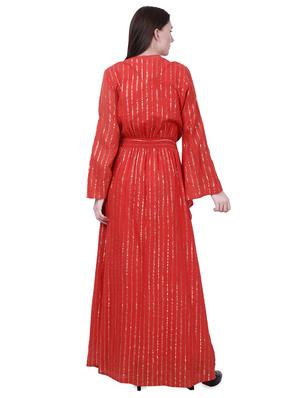 bell sleeved striped maxi dress - 16767120 - Standard Image - 3