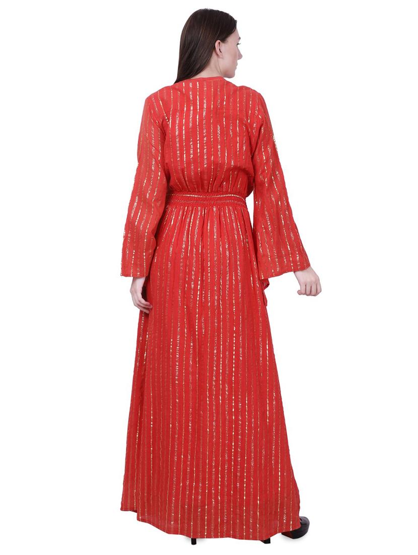 bell sleeved striped maxi dress - 16767120 - Zoom Image - 3