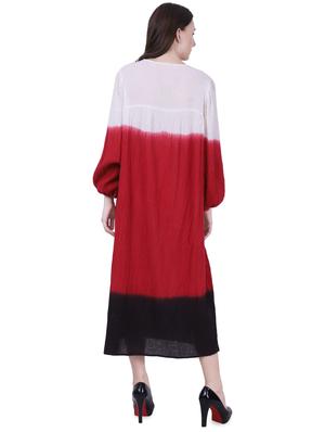 tie up neck embroidered detail shift dress - 16767121 - Standard Image - 3