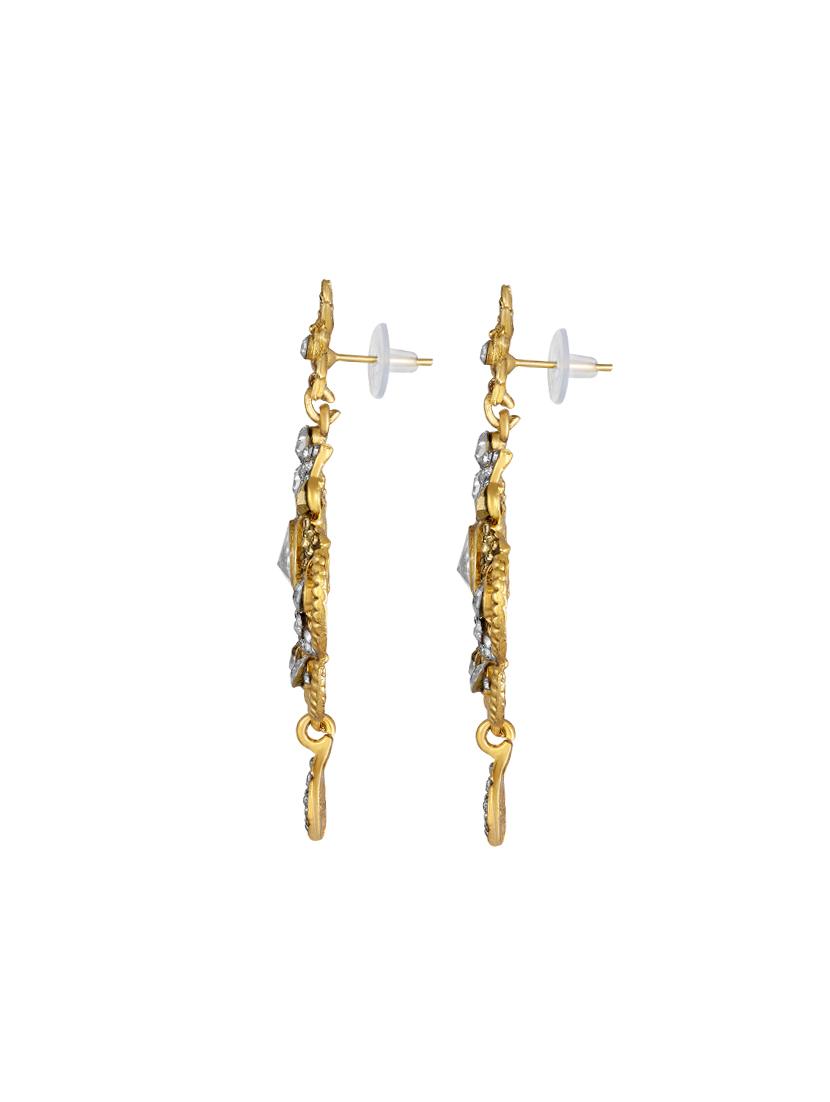 gold brass drop earring - 16767275 - Zoom Image - 3