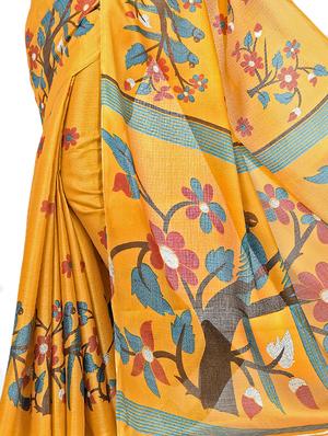 floral mysore silk saree with blouse - 16767428 - Standard Image - 3
