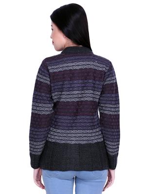 mandarin neck printed cardigan - 16767845 - Standard Image - 3