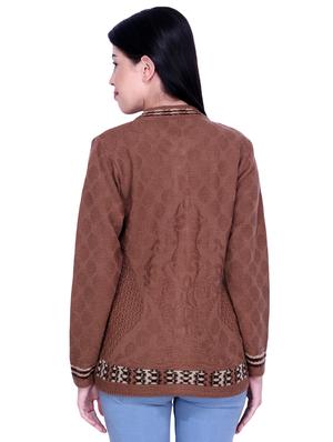 mandarin neck printed cardigan - 16767849 - Standard Image - 3