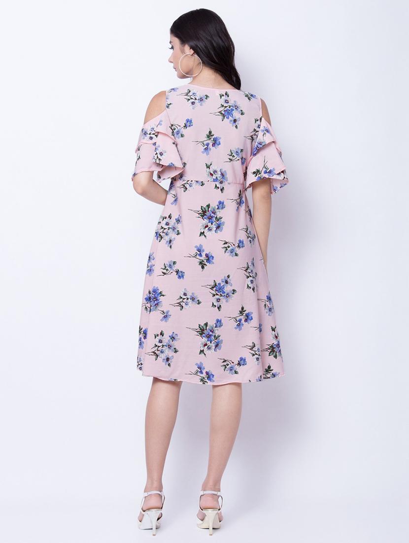 cold shoulder floral a-line dress - 16768174 - Zoom Image - 3