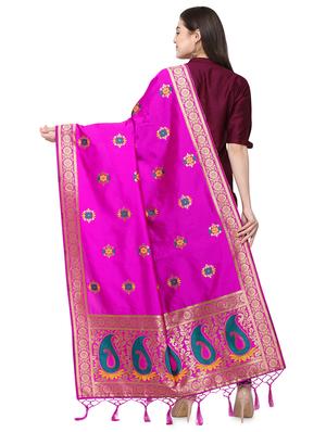 self design banarasi dupatta - 16769101 - Standard Image - 3
