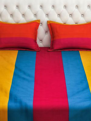 cotton double bed sheet with 2 pillow cover - 16769111 - Standard Image - 3