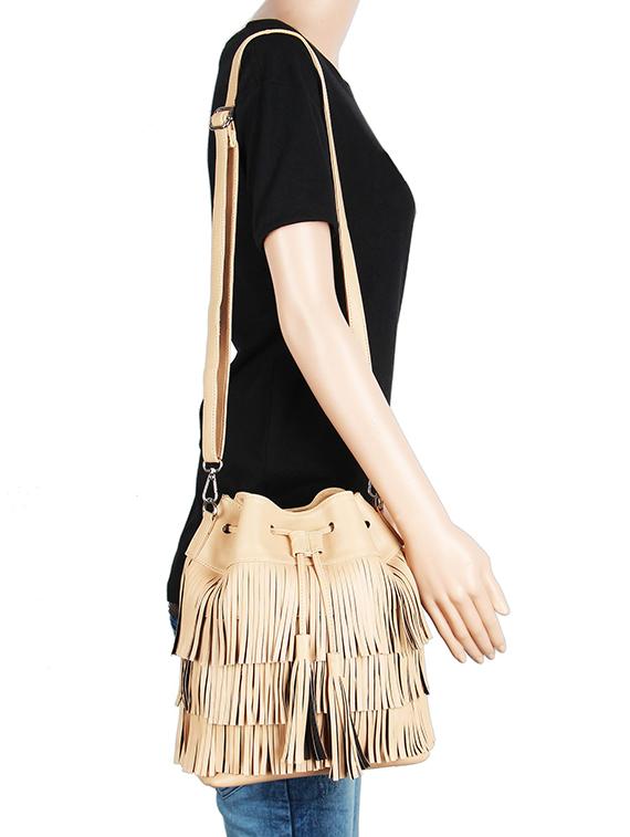 beige leatherette regular sling bag - 16769499 - Zoom Image - 6