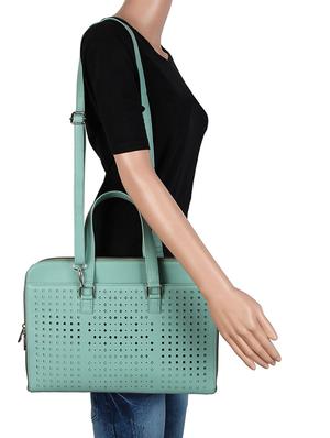 green leatherette regular laptop bag - 16769527 - Standard Image - 6