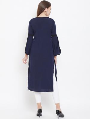 solid straight kurta - 16769663 - Standard Image - 3