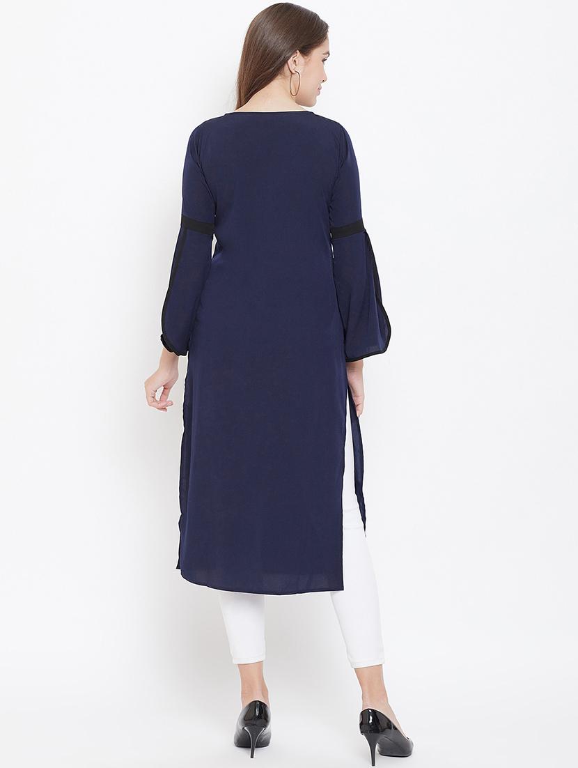 solid straight kurta - 16769663 - Zoom Image - 3
