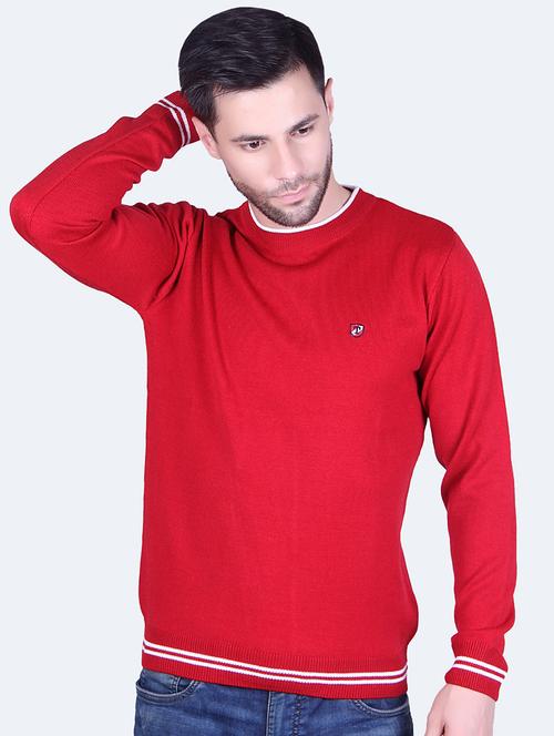 red solid acrylic pullover - 16770740 - Very Small Image - 1