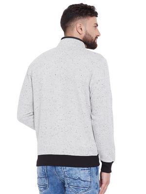 grey solid casual jacket - 16770794 - Standard Image - 3