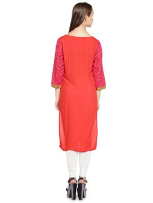 fuchsia straight kurta - 16770919 - Standard Image - 3