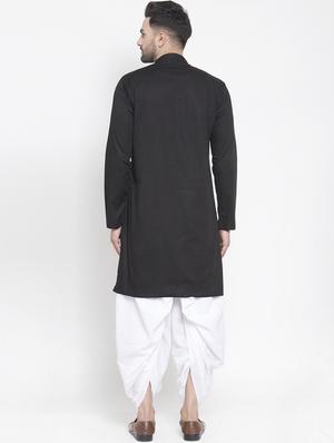 black solid asymmetric kurta - 16771782 - Standard Image - 3