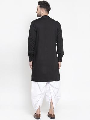 black solid asymmetric kurta - 16771792 - Standard Image - 3