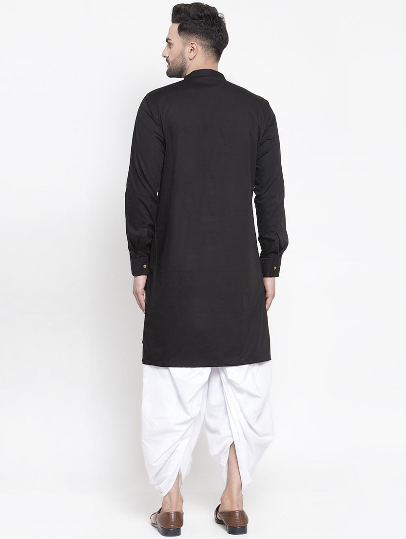 black solid asymmetric kurta - 16771792 - Zoom Image - 3
