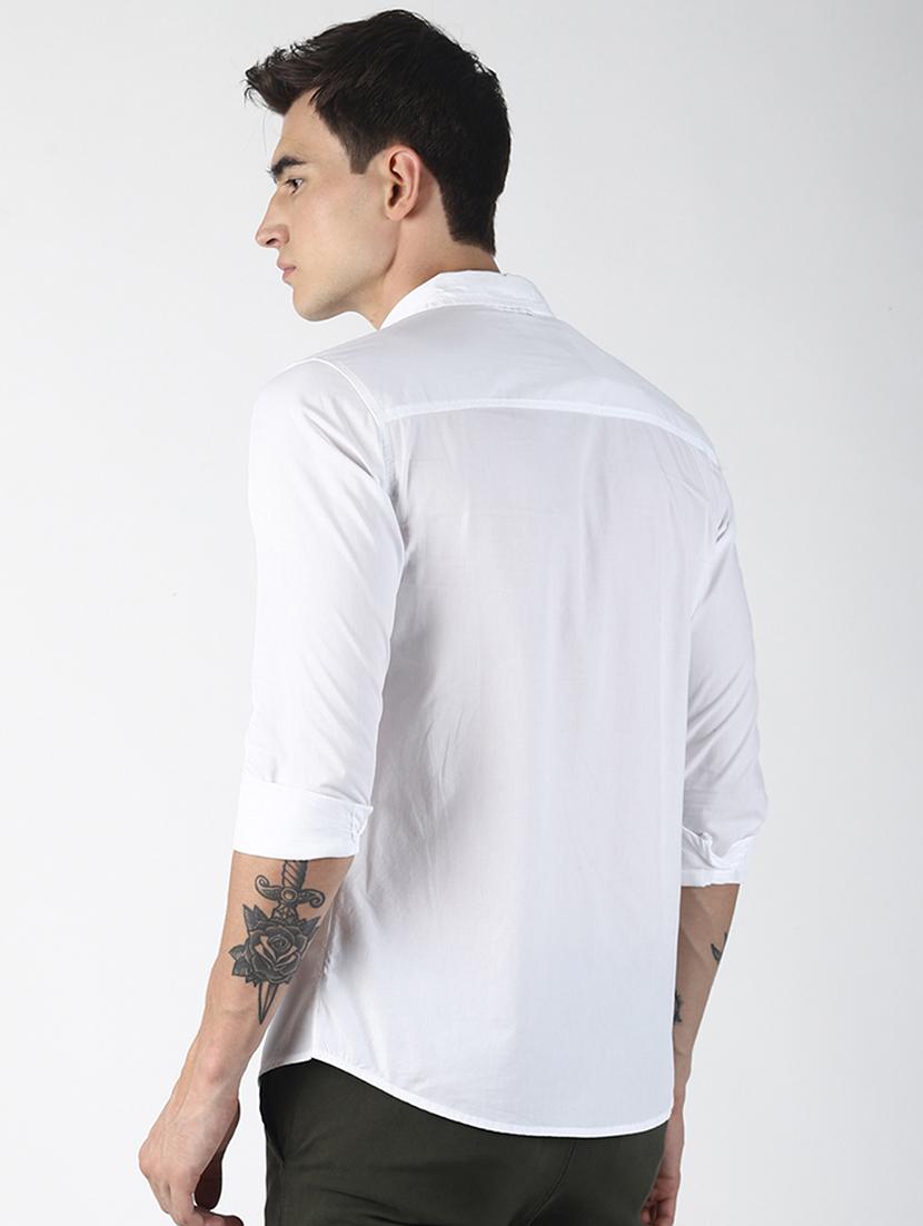 white solid casual shirt - 16771801 - Zoom Image - 3