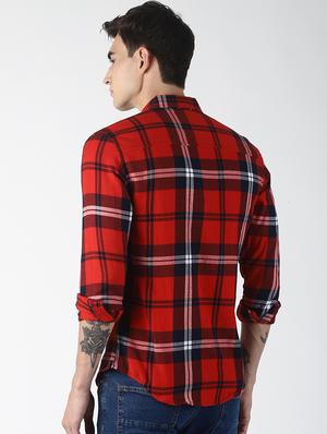 red checkered casual shirt - 16771813 - Standard Image - 3