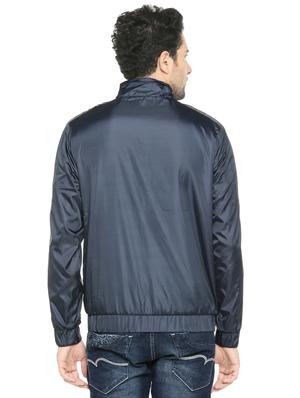 blue solid casual jacket - 16772350 - Standard Image - 3