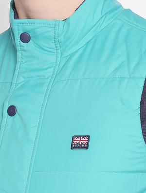 green solid quilted jacket - 16772357 - Standard Image - 3