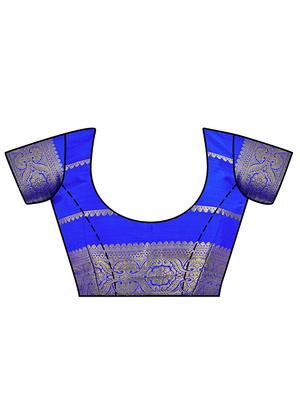 striped mysore silk saree with blouse - 16772986 - Standard Image - 3