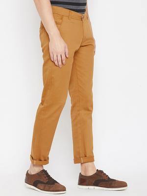 brown solid chinos - 16773758 - Standard Image - 3