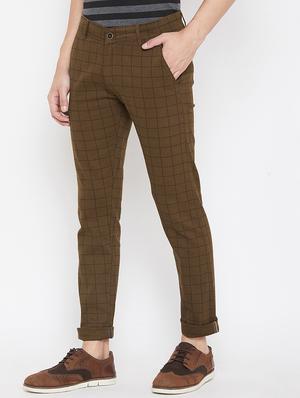 brown checkered chinos - 16773762 - Standard Image - 3