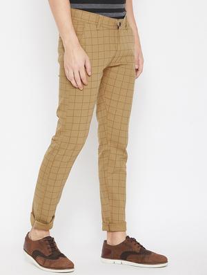 beige checkered chinos - 16773764 - Standard Image - 3