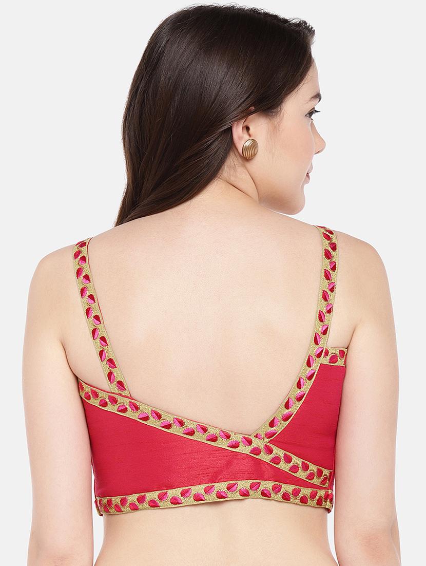 contrast piping solid blouse - 16774045 - Zoom Image - 3