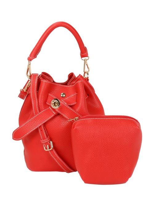 red leatherette combo sling bag - 16774119 - Standard Image - 1