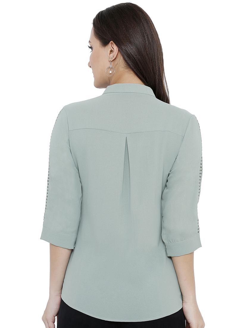 mandarin neck solid top - 16774168 - Zoom Image - 3