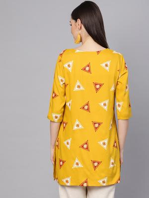 printed straight kurti - 16774629 - Standard Image - 3