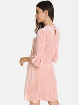 bell sleeved striped a-line dress - 16775279 - Standard Image - 3