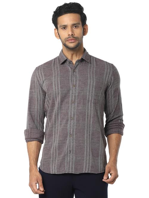 grey checkered casual shirt - 16776136 - Standard Image - 1