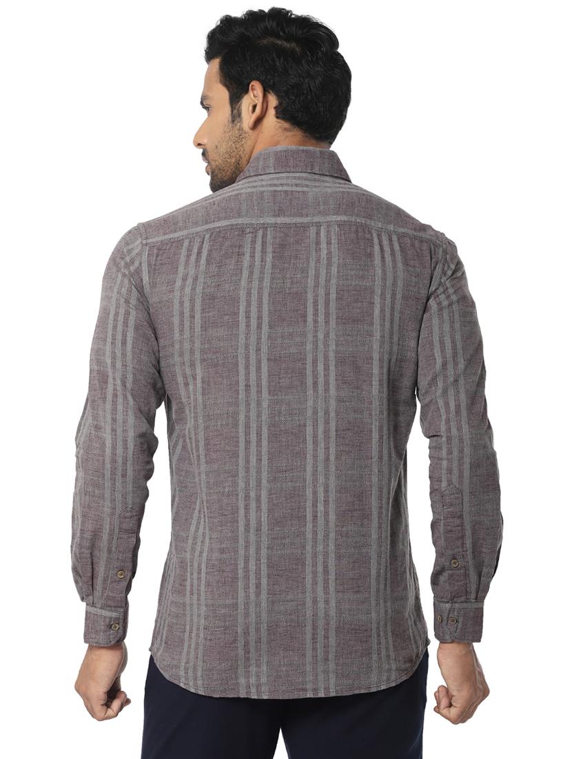 grey checkered casual shirt - 16776136 - Zoom Image - 3