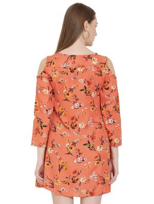 cold shoulder floral a-line dress - 16776886 - Standard Image - 3