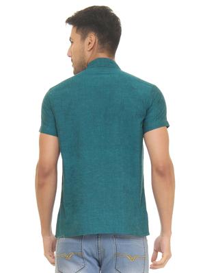 green solid short kurta - 16777489 - Standard Image - 3