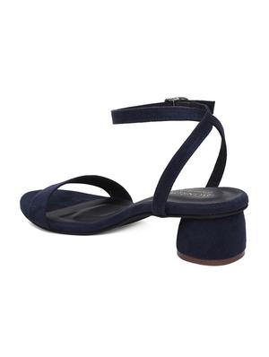 navy suede back strap sandals - 16779595 - Standard Image - 3