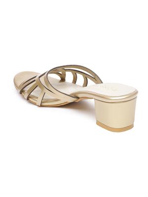 gold slip on sandals - 16779771 - Standard Image - 3
