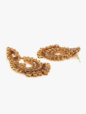 gold metal chandballi earring - 16780250 - Standard Image - 3